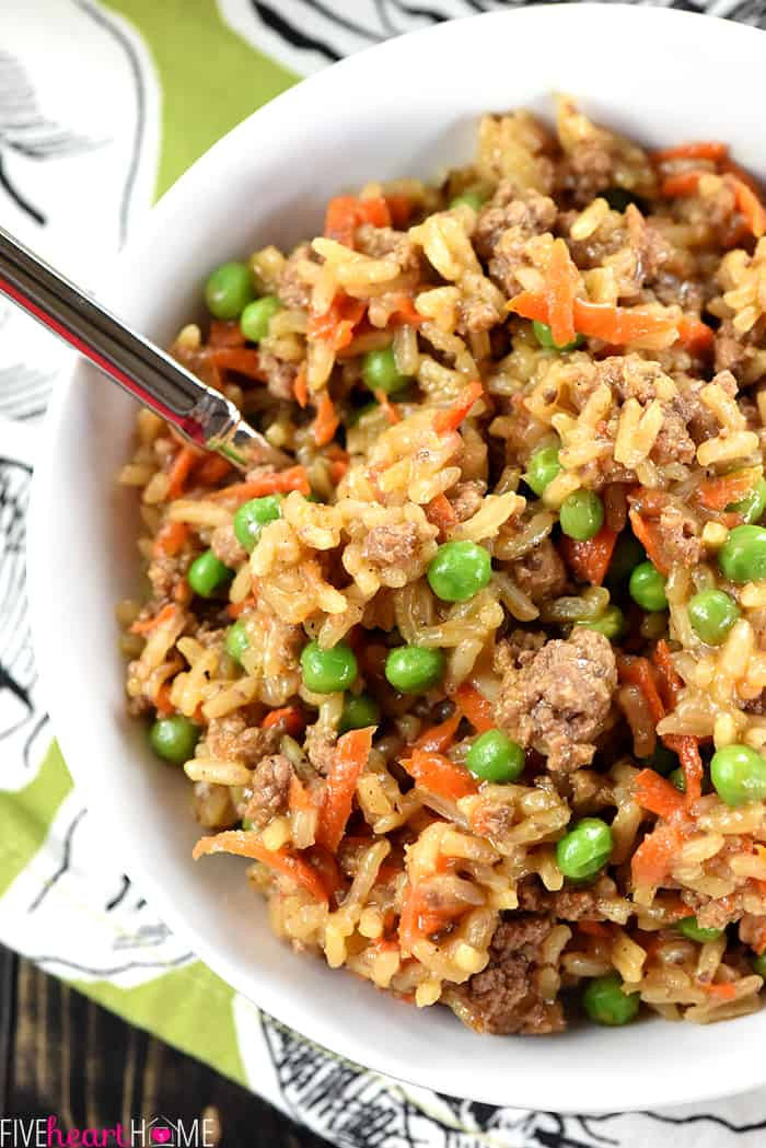Rice Dinner Ideas
 e Pan Asian Beef & Rice Skillet • FIVEheartHOME