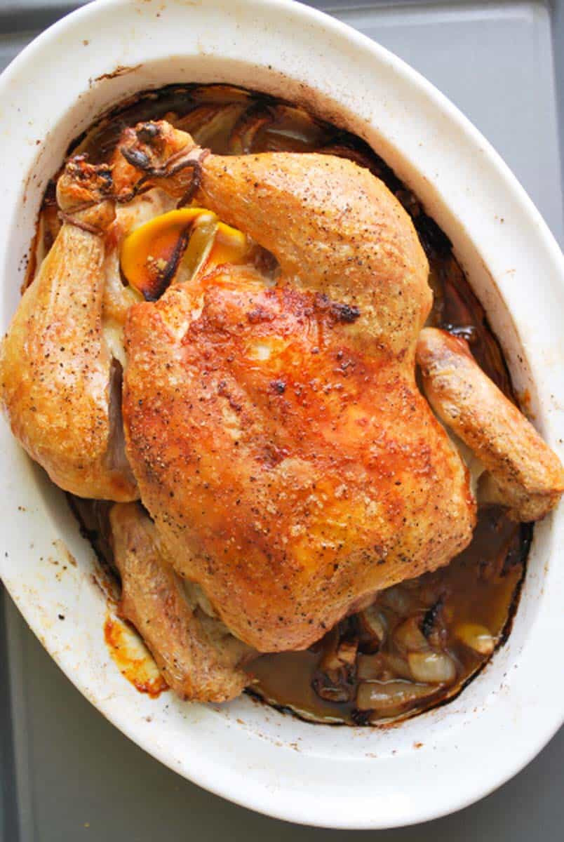 Roasted Chicken Recipe
 Simple Whole Roasted Chicken Recipe with Lemon