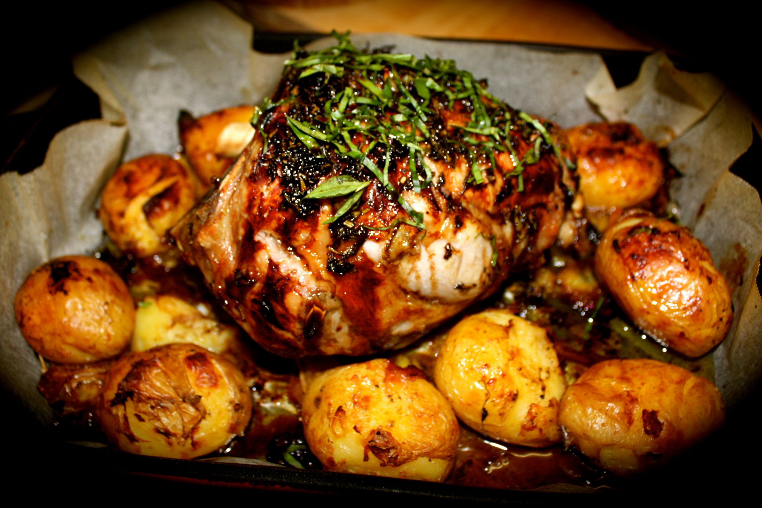 Roasted Leg Of Lamb With Potatoes
 Fresh Herb & Balsamic Roast Lamb with Crispy Potatoes Em