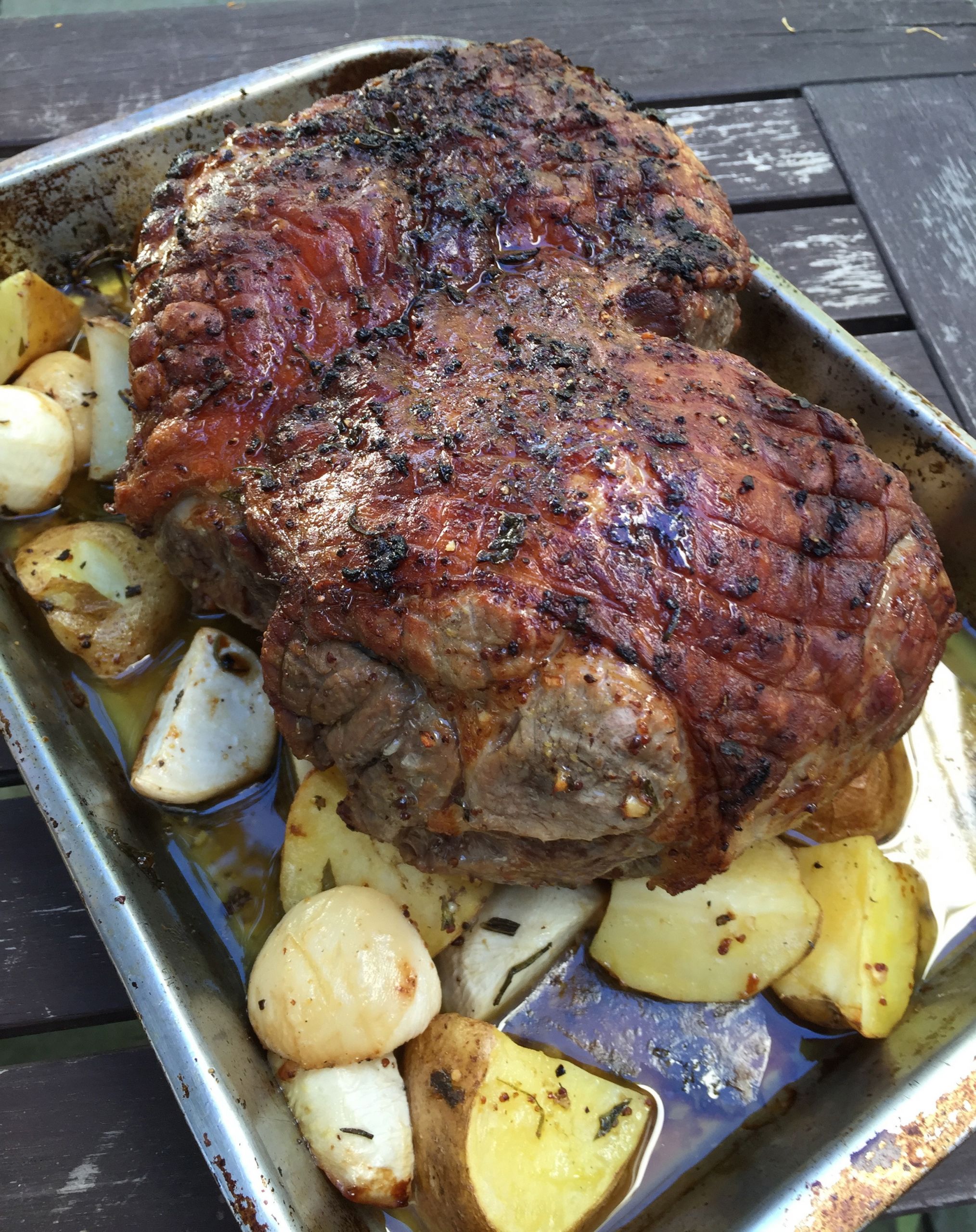 Roasted Leg Of Lamb With Potatoes
 Roast Leg of Lamb with Turnips Potatoes and Red Wine