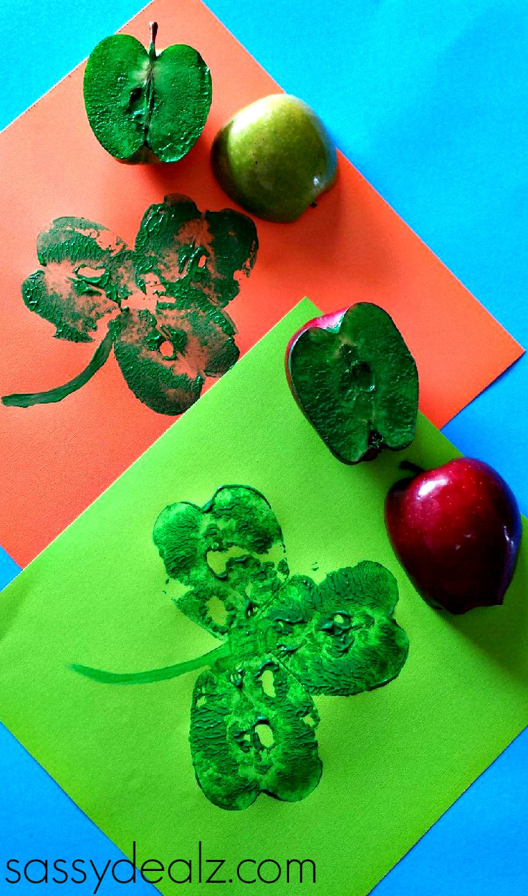 Saint Patrick's Day Crafts
 Apple Shamrock Stamp Craft for St Patrick s Day Crafty