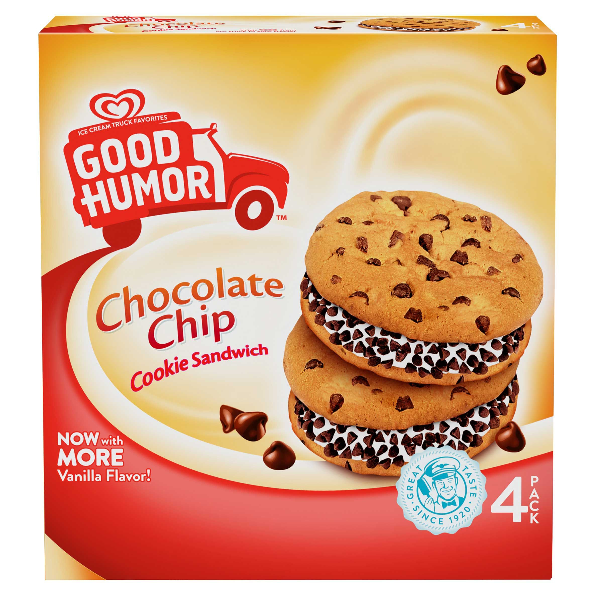 Sandwich Cookies Brands
 Good Humor Chocolate Chip Cookie Sandwich will be