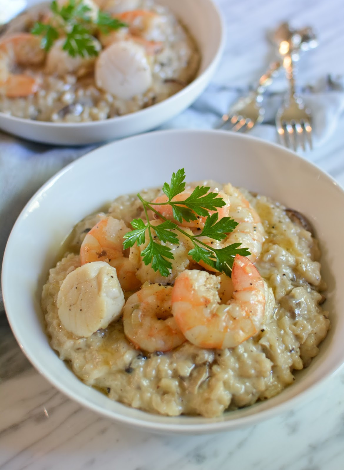 Shrimp And Mushroom Risotto
 Mushroom Risotto with Scallops and Shrimp loulousucre