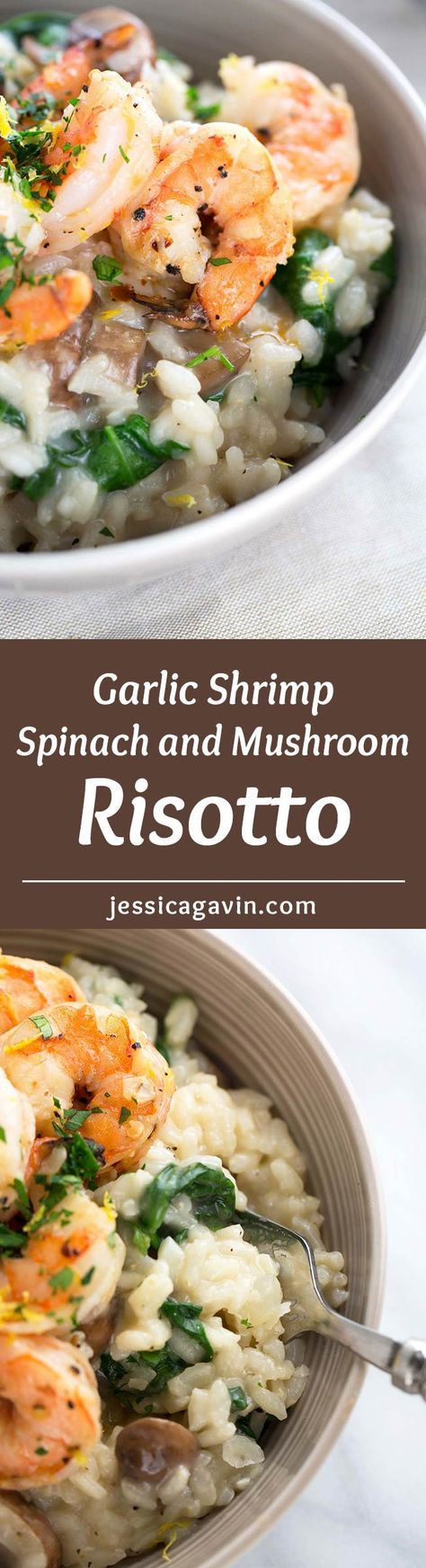 Shrimp And Mushroom Risotto
 Garlic Shrimp Mushroom Risotto Recipe with Spinach