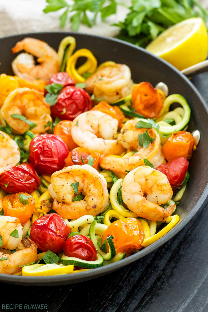 Shrimp And Zucchini
 Roasted Tomatoes and Shrimp with Zucchini Noodles Recipe