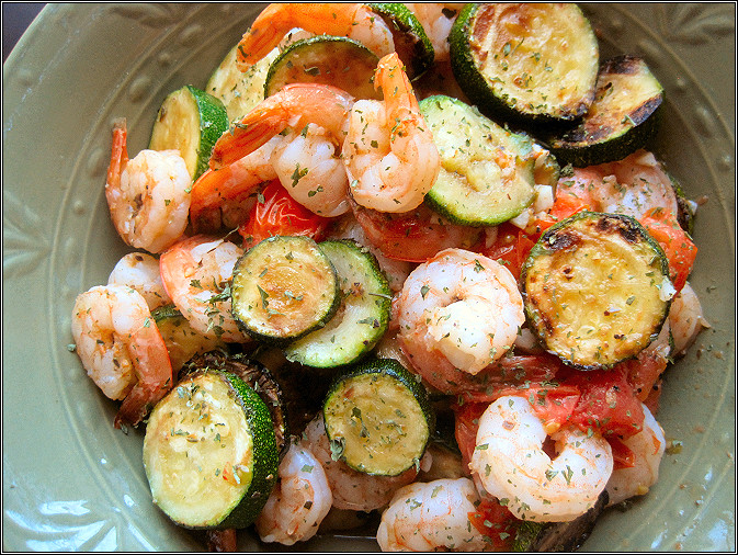 Shrimp And Zucchini
 The Snack Box Shrimp with Zucchini and Tomatoes