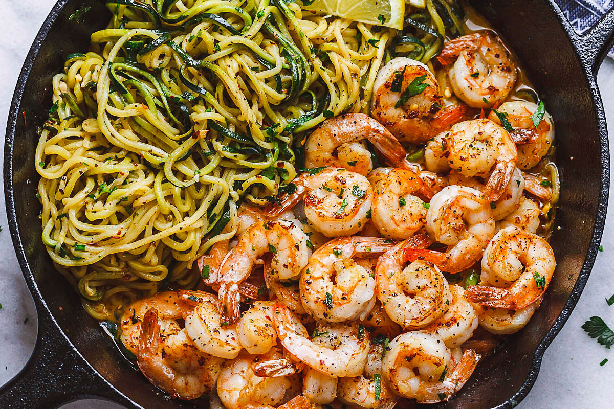 Shrimp And Zucchini
 Lemon Garlic Butter Shrimp Recipe with Zucchini Noodles
