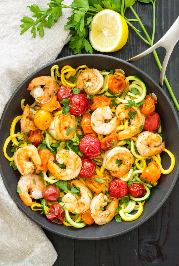 Shrimp And Zucchini
 Roasted Tomatoes and Shrimp with Zucchini Noodles Recipe