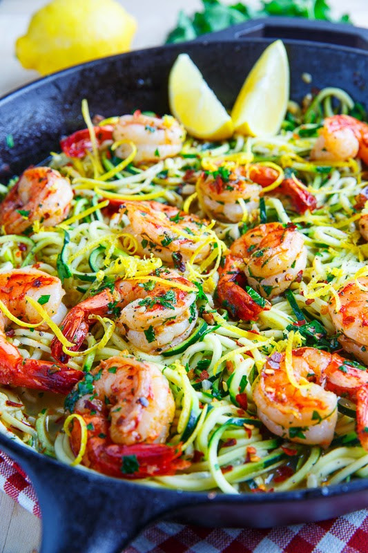 Shrimp And Zucchini
 Shrimp Scampi with Zucchini Noodles on Closet Cooking