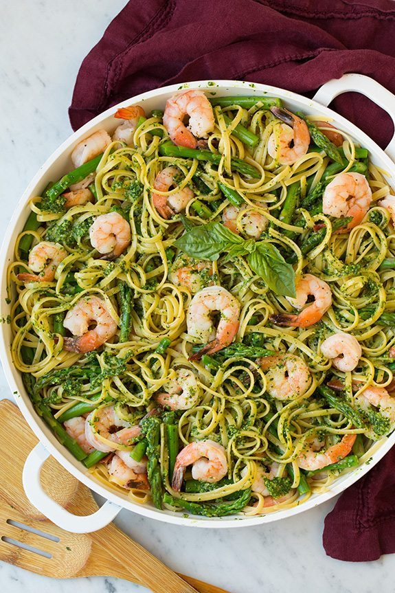 Shrimp Asparagus Pasta Recipes
 Shrimp Pesto Pasta with Asparagus Cooking Classy