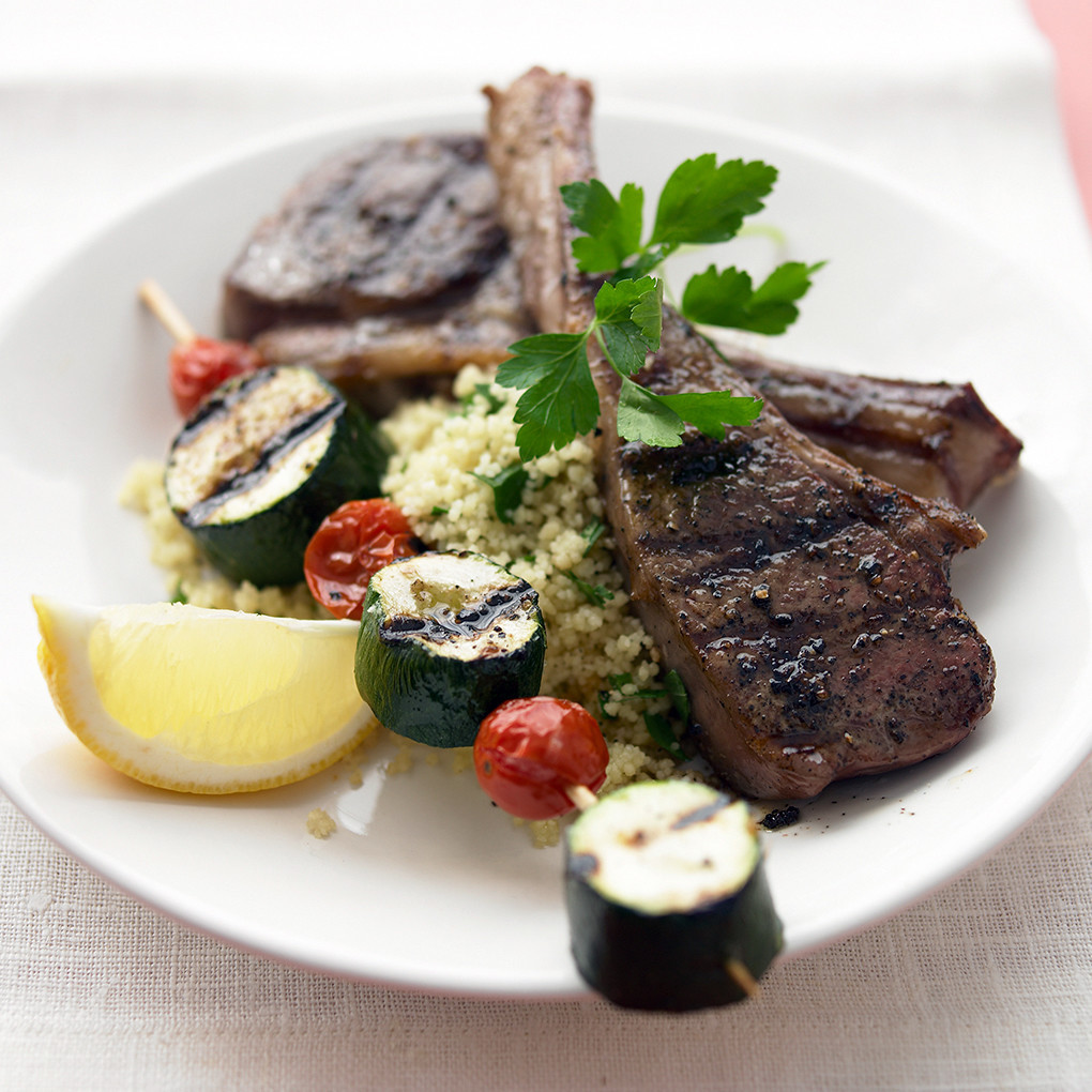 Side Dishes For Lamb Chop
 Grilled Lamb Chops and Ve able Kebabs