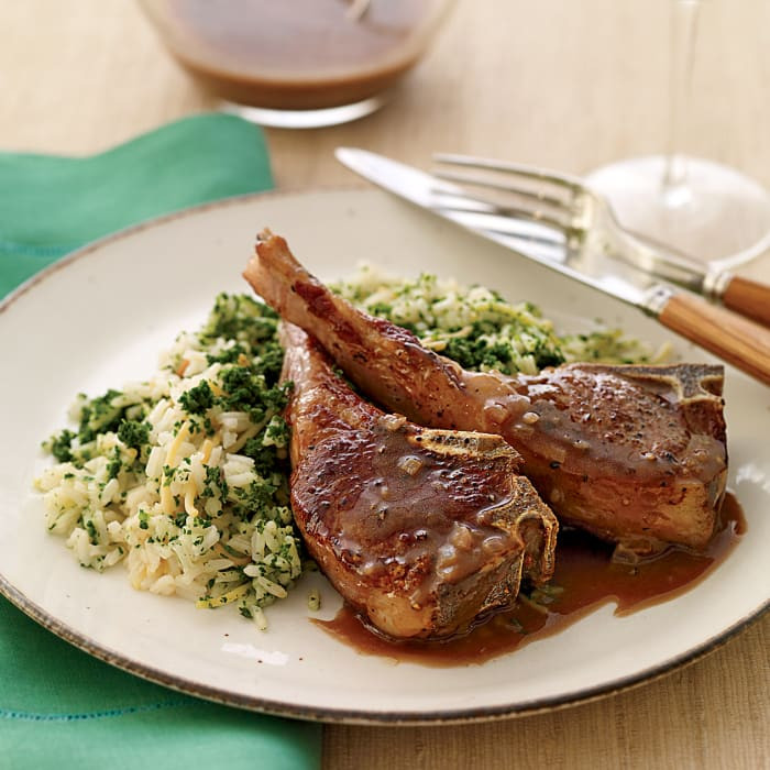 Side Dishes For Lamb Chop
 Lamb Chops with Spinach Rice Pilaf Rachael Ray Every Day