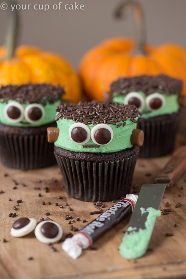 Simple Halloween Cupcakes
 Cute Frankenstein Cupcakes for Halloween Your Cup of Cake
