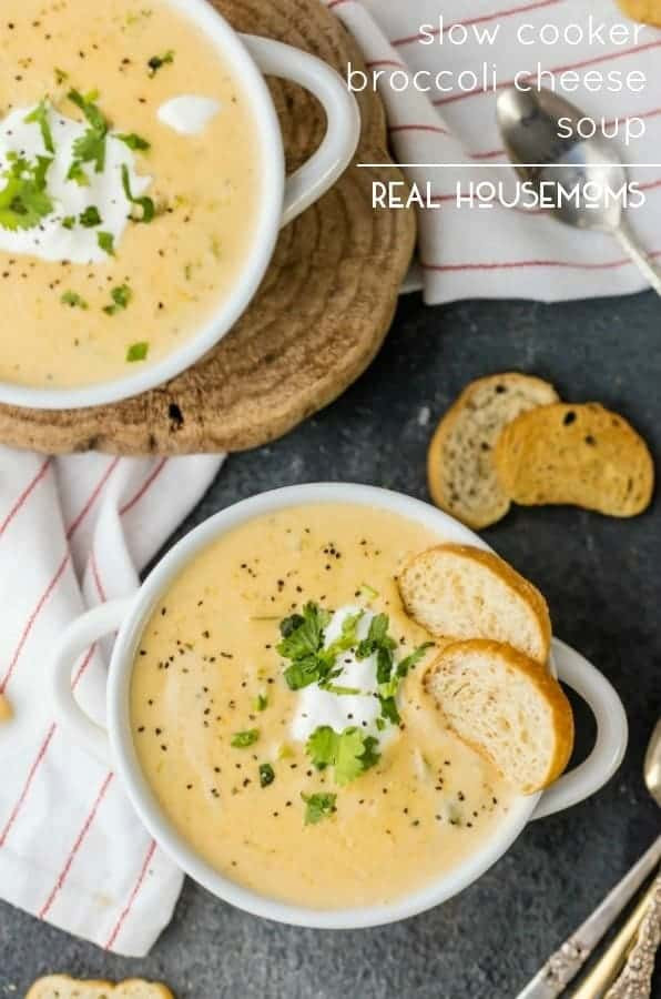 Slow Cooker Broccoli Cheddar Soup
 Slow Cooker Broccoli Cheese Soup with Video ⋆ Real Housemoms