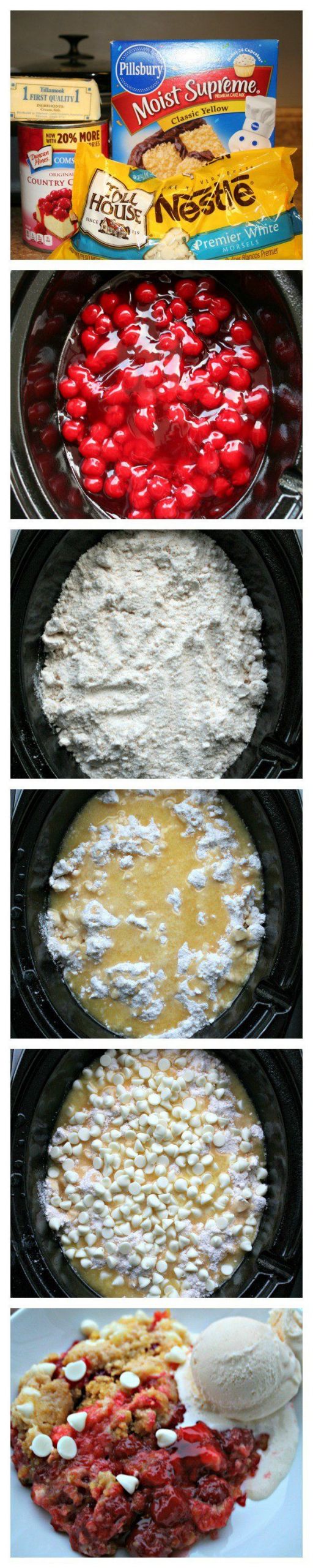 Slow Cooker Cake Recipes With Yellow Cake Mix
 White Chocolate Cherry Dump Cake Recipe