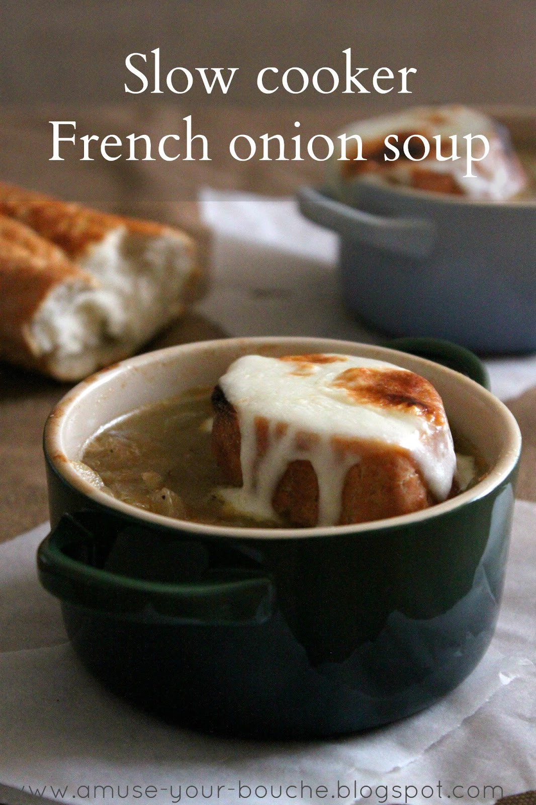 Slow Cooker Onion Soup
 Slow cooker French onion soup Amuse Your Bouche