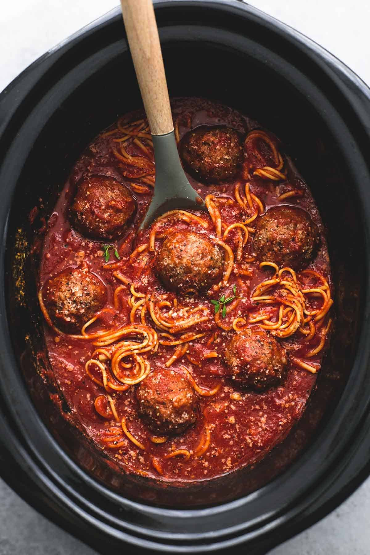 Slow Cooker Spaghetti Sauce With Meatballs
 Slow Cooker Spaghetti and Meatballs