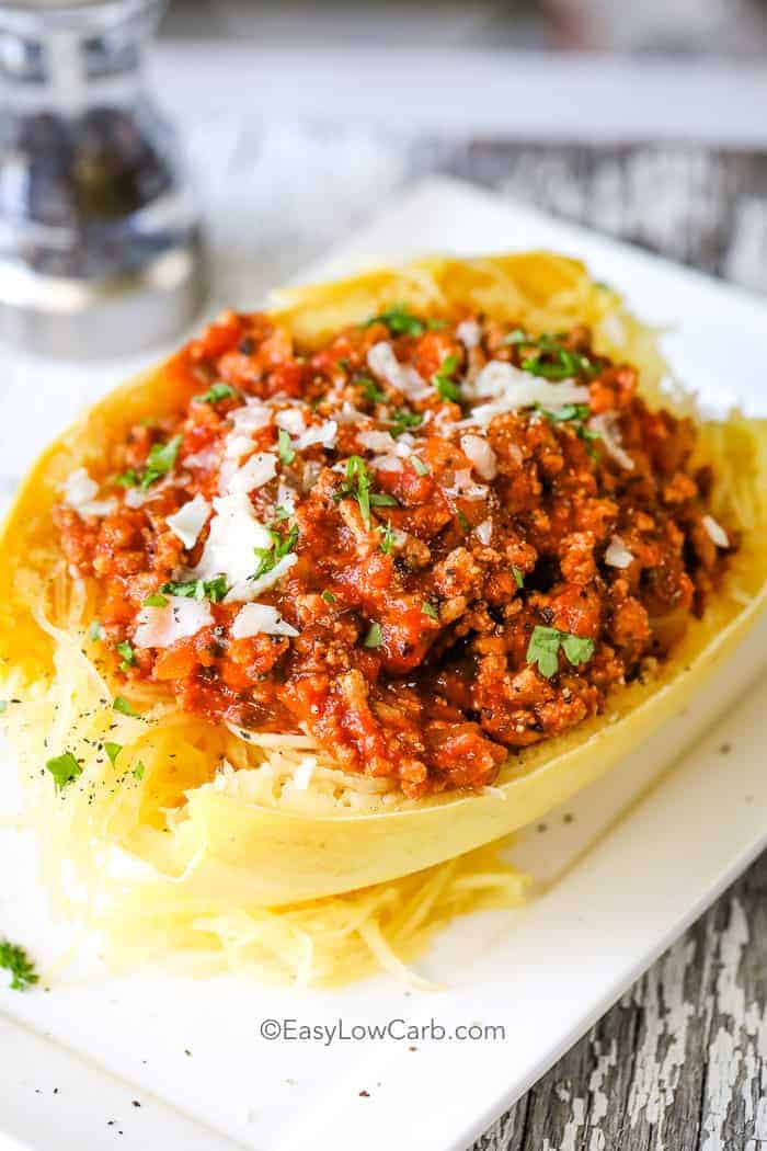 Spaghetti Squash Fiber
 Low Carb Spaghetti Squash with Meat Sauce Easy Low Carb