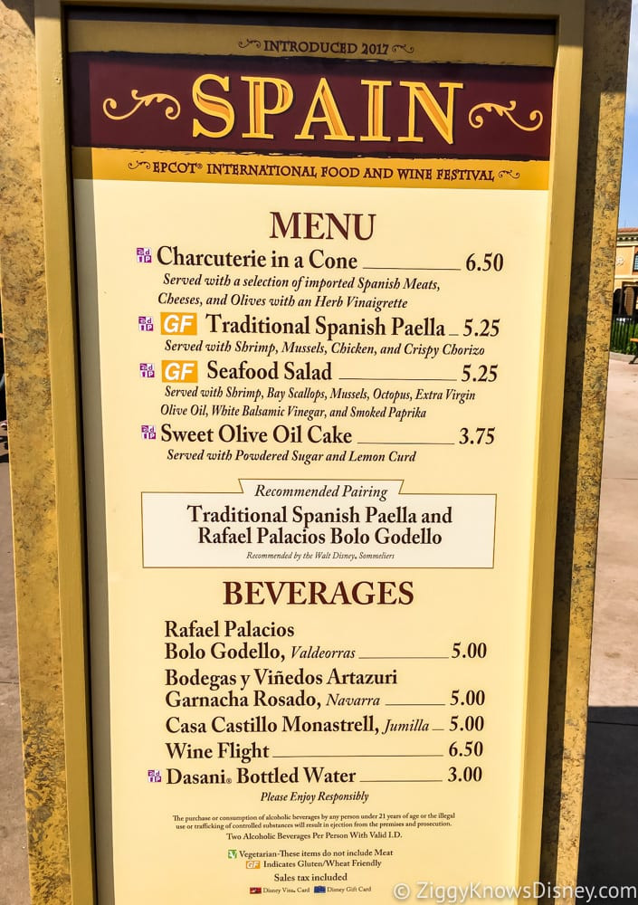 Spanish Desserts Menu
 REVIEW Spain 2017 Epcot Food and Wine Festival