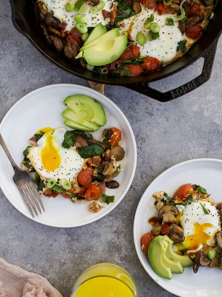 Spinach Breakfast Recipes
 Spinach Mushroom Breakfast Skillet with Eggs