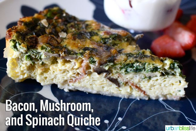 Spinach Mushroom Bacon Quiche
 [Food Bliss] Bacon Mushroom Spinach Quiche Recipe