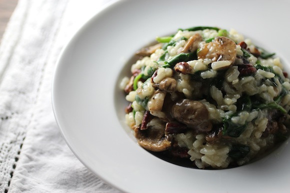 Spinach Mushroom Risotto
 Spinach Mushroom Risotto with Pecans Taste With The Eyes