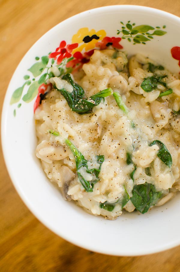 Spinach Mushroom Risotto
 Spinach and mushroom risotto — Living Lou