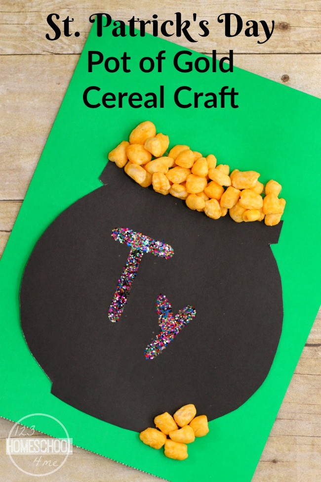 St Patrick Day Art And Crafts For Preschoolers
 St Patrick s Day Pot of Gold Cereal Craft