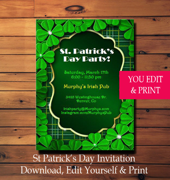 St Patrick Day Party Names
 St Patricks Day Invitation St Patricks Day Party Invitation