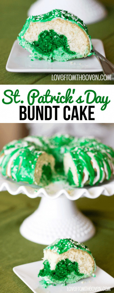 St Patrick's Day Cake Ideas
 St Patrick s Day Green And White Bundt Cake Love From