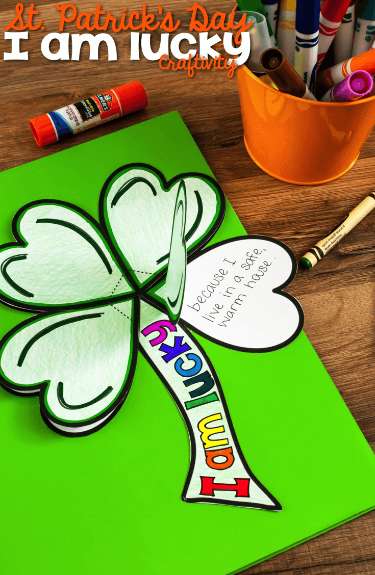 St. Patrick's Day Craft
 St Patrick s Day Clover "I am lucky" Craftivity