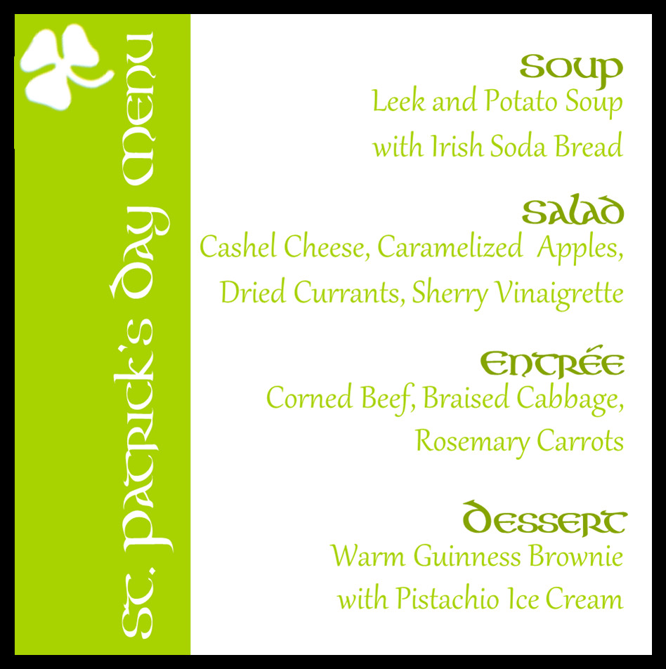 St Patrick's Day Party Menu
 Stranded in Cleveland St Patrick s Day Party
