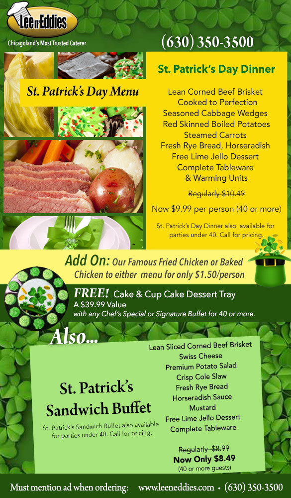St Patrick's Day Party Menu
 Event Planning Blog Catering for Chicago Lee n Ed s