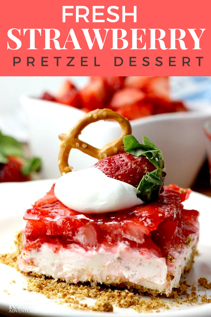 Strawberry Pretzel Jello Dessert With Fresh Strawberries
 Fresh Strawberry Pretzel Dessert