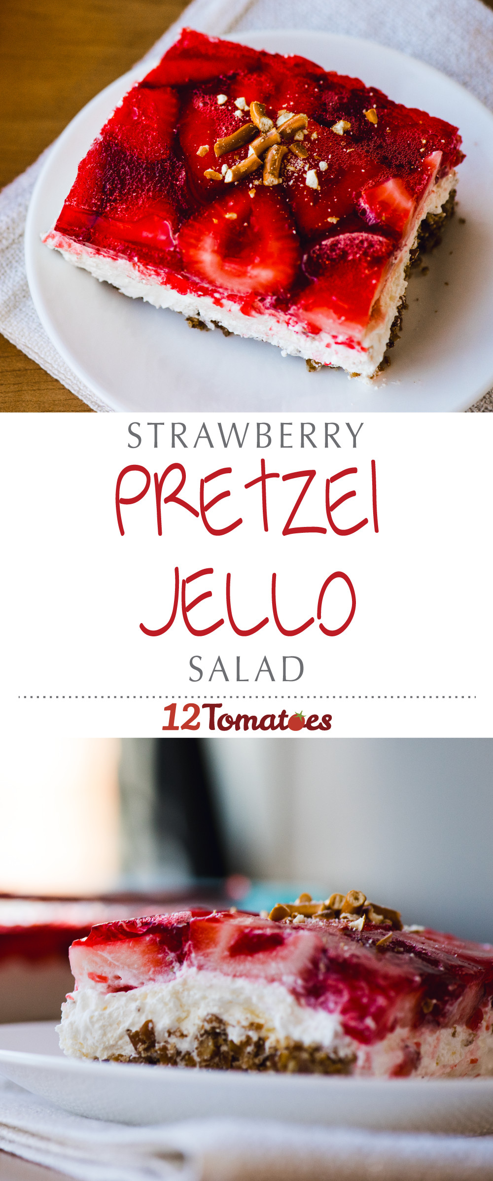 Strawberry Pretzel Jello Dessert With Fresh Strawberries
 Strawberry Pretzel Jello Salad Recipe