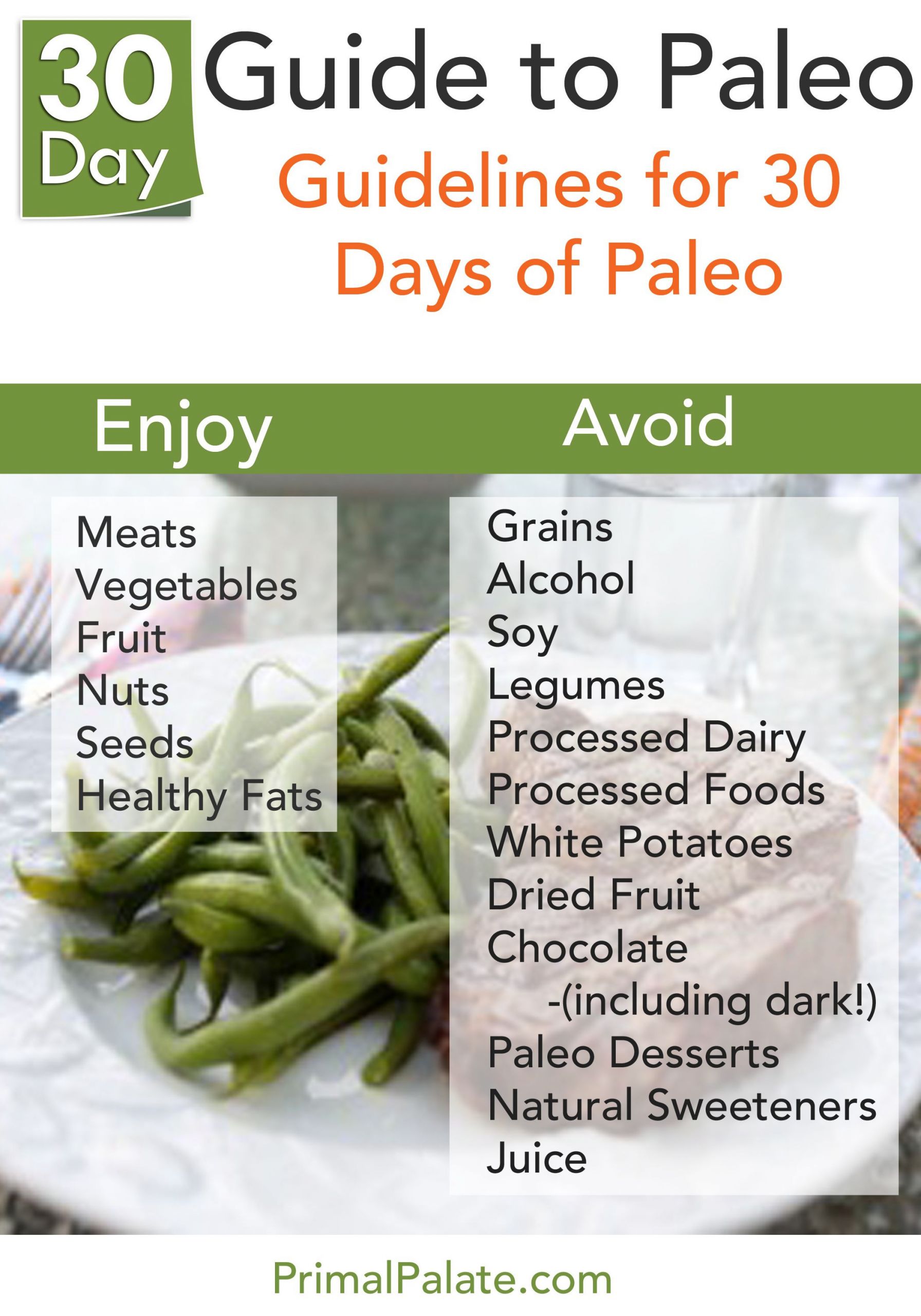 Strict Paleo Diet
 The 30 Day Guide to Paleo program follows STRICT Paleo