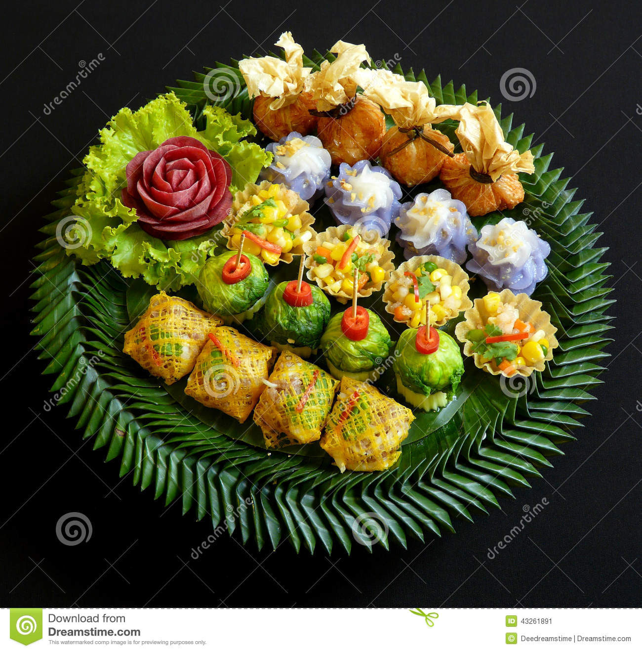 Thai Food Appetizers
 Thai food mix appetizers stock image Image of food thai