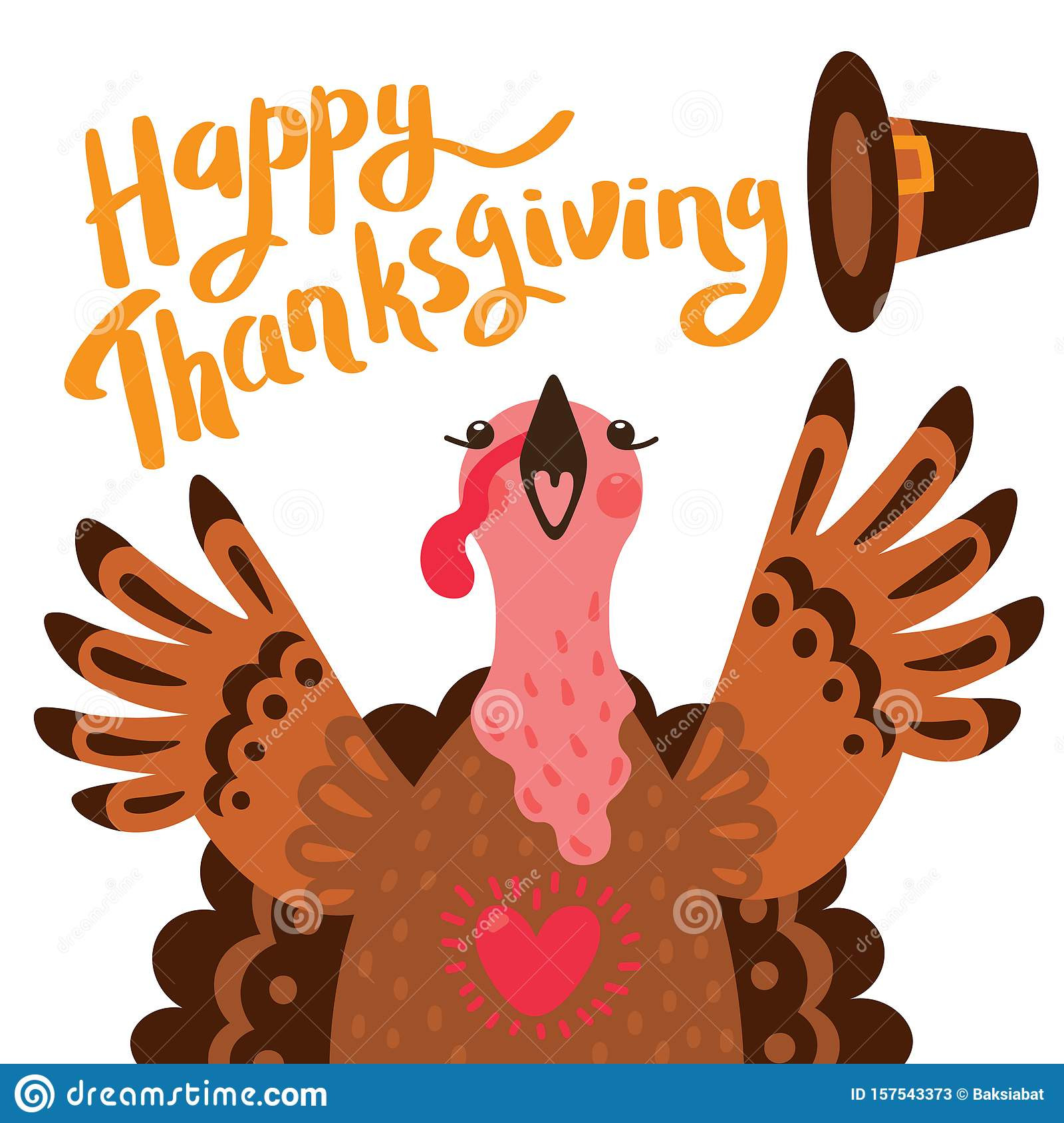 Thanksgiving Turkey Cartoon
 Happy Thanksgiving Card With Turkey Cartoon Character