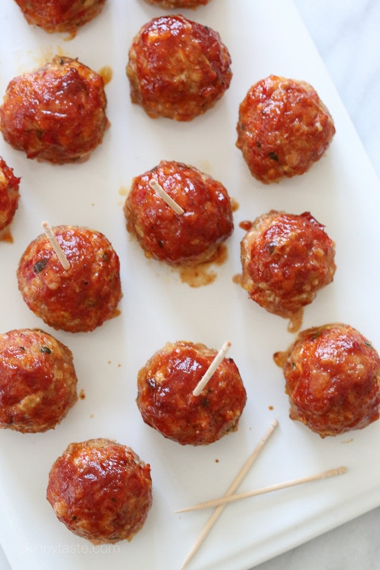 Turkey Meatballs Appetizers
 Sweet ‘n Spicy Turkey Meatballs with Bacon and BBQ Sauce