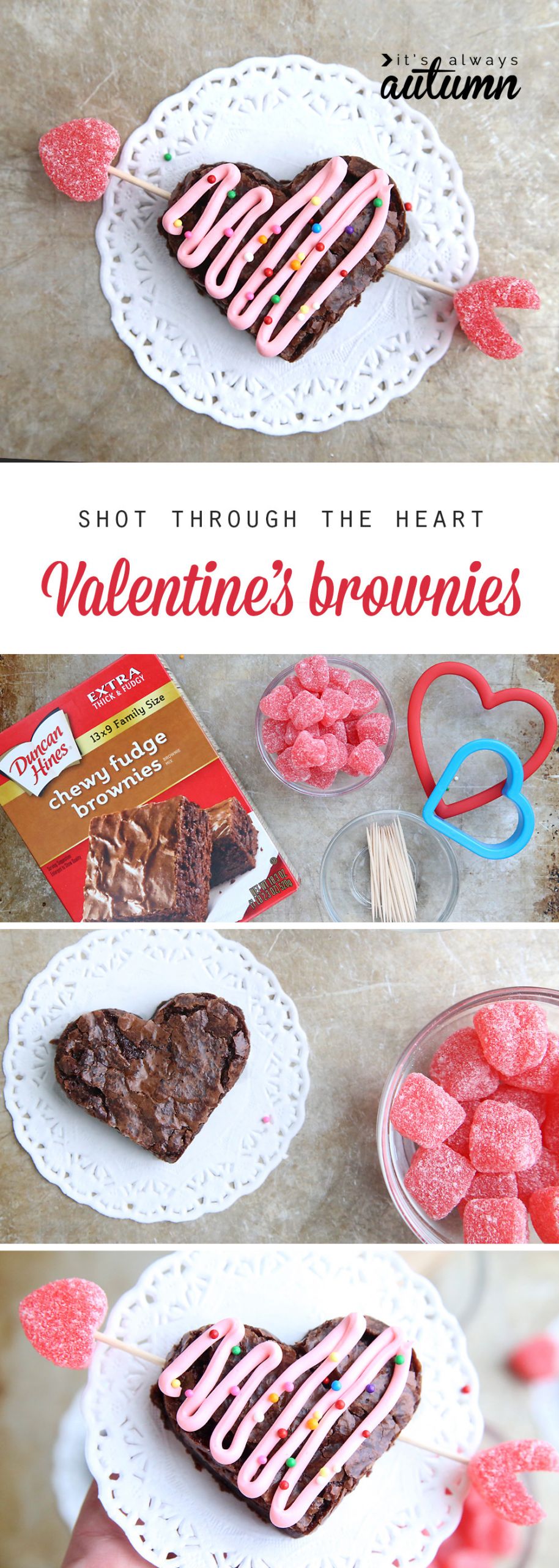 Valentine'S Day Brownies
 shot through the heart shaped Valentine s brownies It