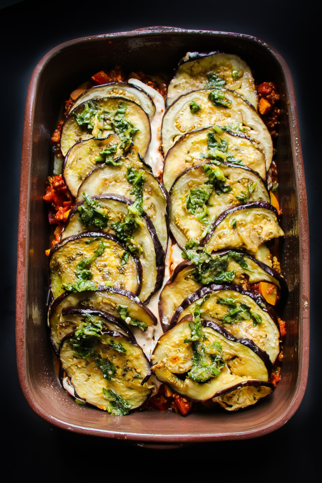 Vegan Baked Eggplant Recipes
 Vegan Eggplant Parmesan Bake Layers of Happiness