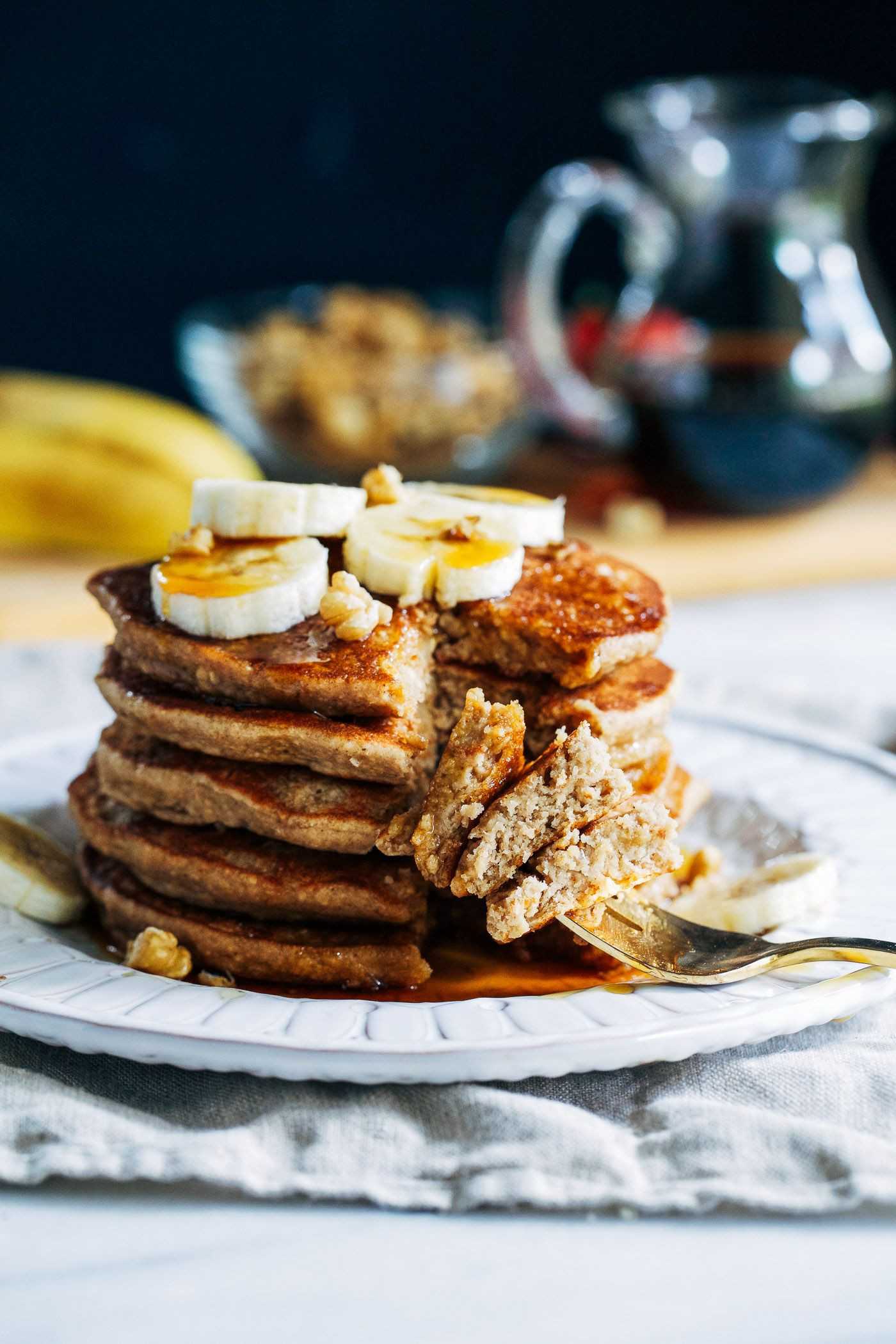 Vegan Banana Pancakes Recipes
 Vegan Banana Nut Blender Pancakes