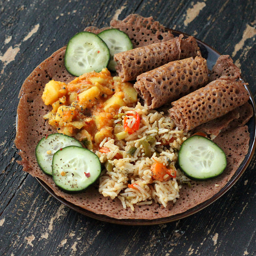 Vegan Ethiopian Recipes
 Ethiopian Injera Teff flatbread Vegan Glutenfree