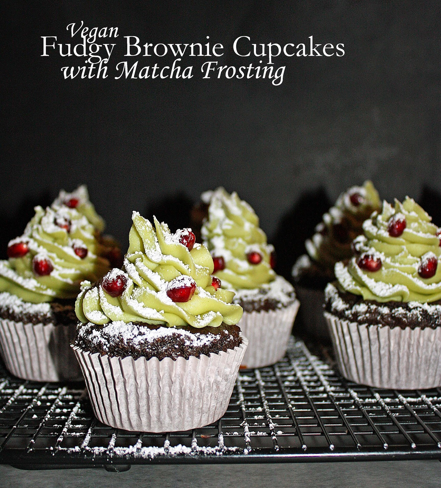 Vegan Fudgy Brownies
 Vegan fudgy brownie cupcakes with matcha frosting