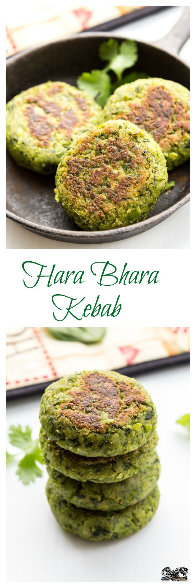 Vegan Indian Appetizers
 Kebabs made with Spinach Green Peas and Potato Full of