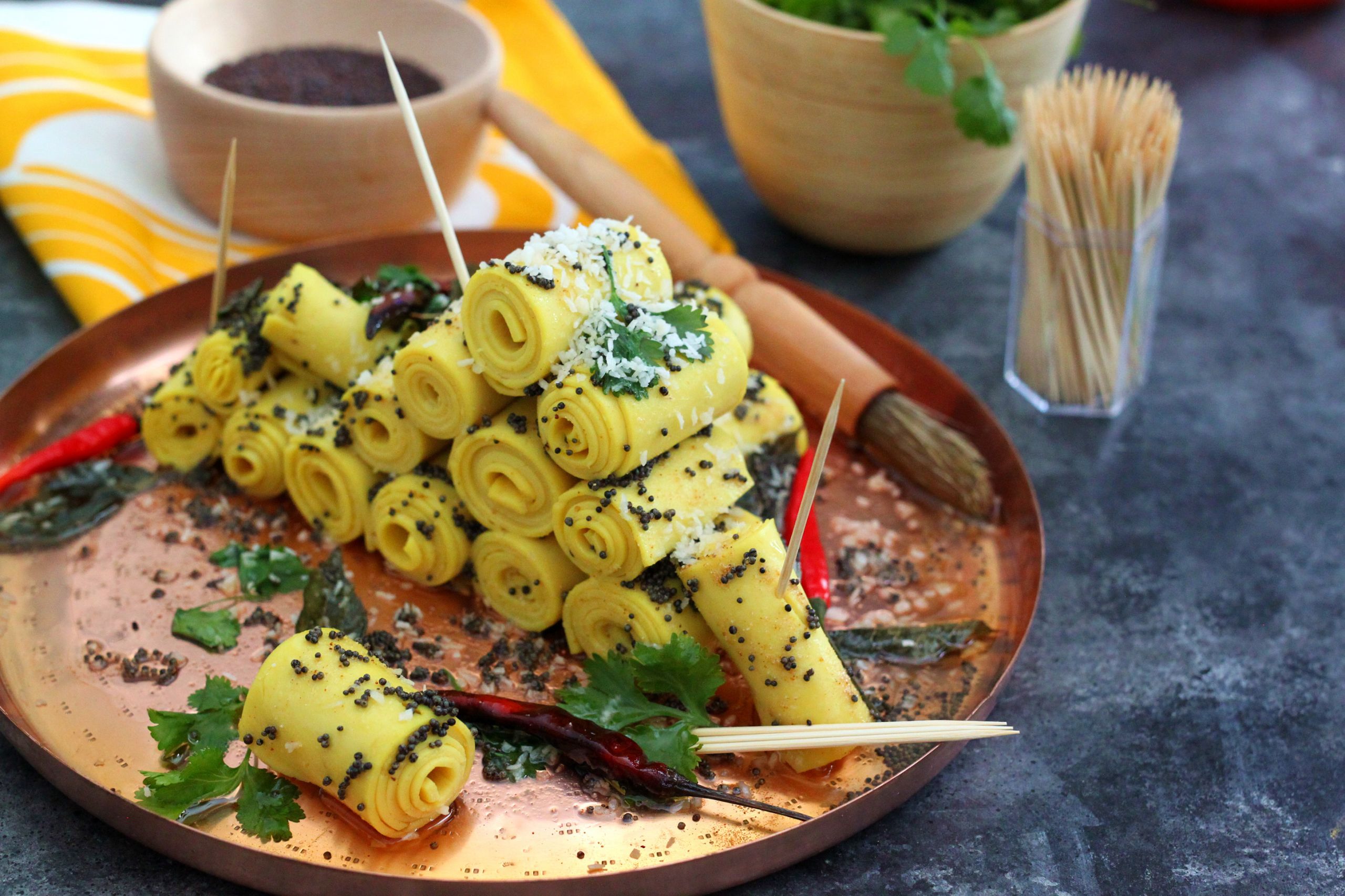 Vegan Indian Appetizers
 Vegan Khandvi Indian Chickpea Pasta Rolls