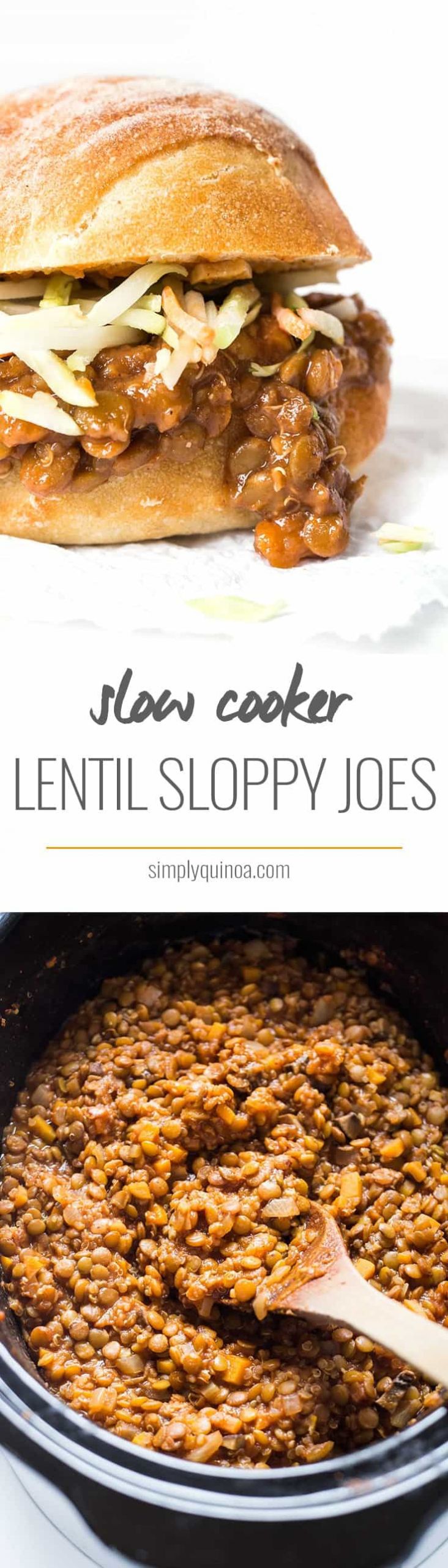 Vegan Lentil Sloppy Joes
 Slow Cooker Lentil Sloppy Joes Simply Quinoa