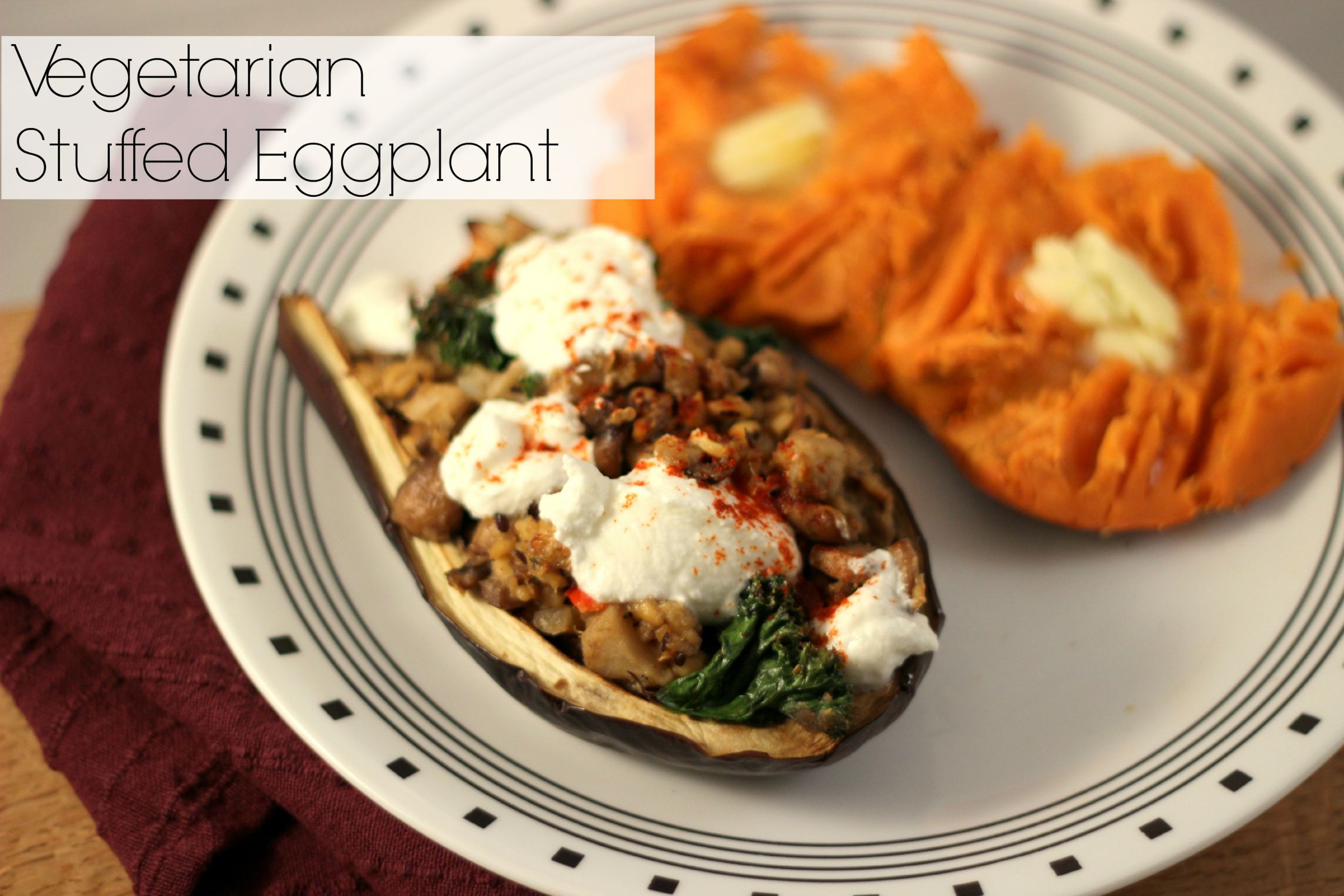 Vegan Stuffed Eggplant
 Ve arian Stuffed Eggplant