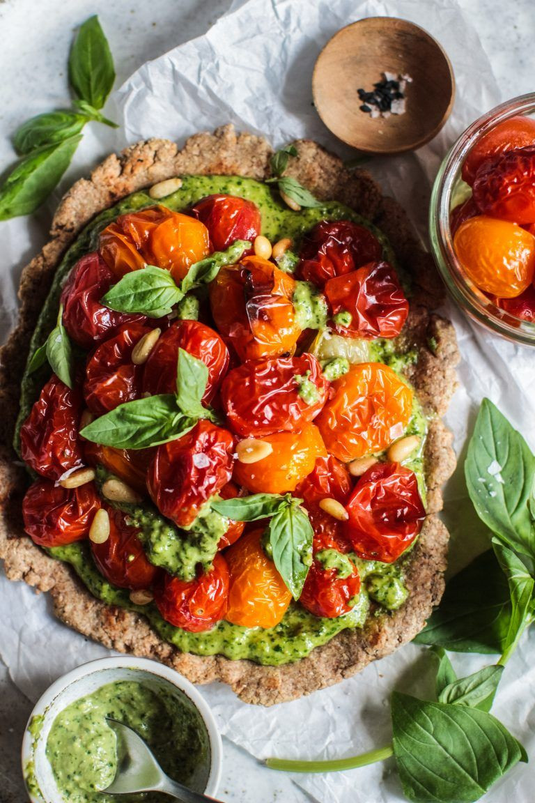 Vegan Tomato Recipes
 Vegan Roast Cherry Tomato & Pesto Flatbread Pizza