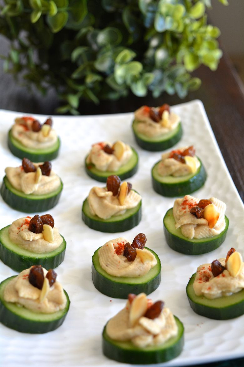 Vegetable Appetizers Finger Food
 Cucumber Hummus Canapé My Signature Dish
